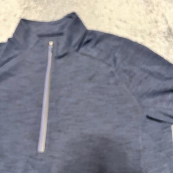 Lululemon Shirt Mens Large Surge Warm Half-Zip Heathered Blue M3DH0S - Picture 2 of 7